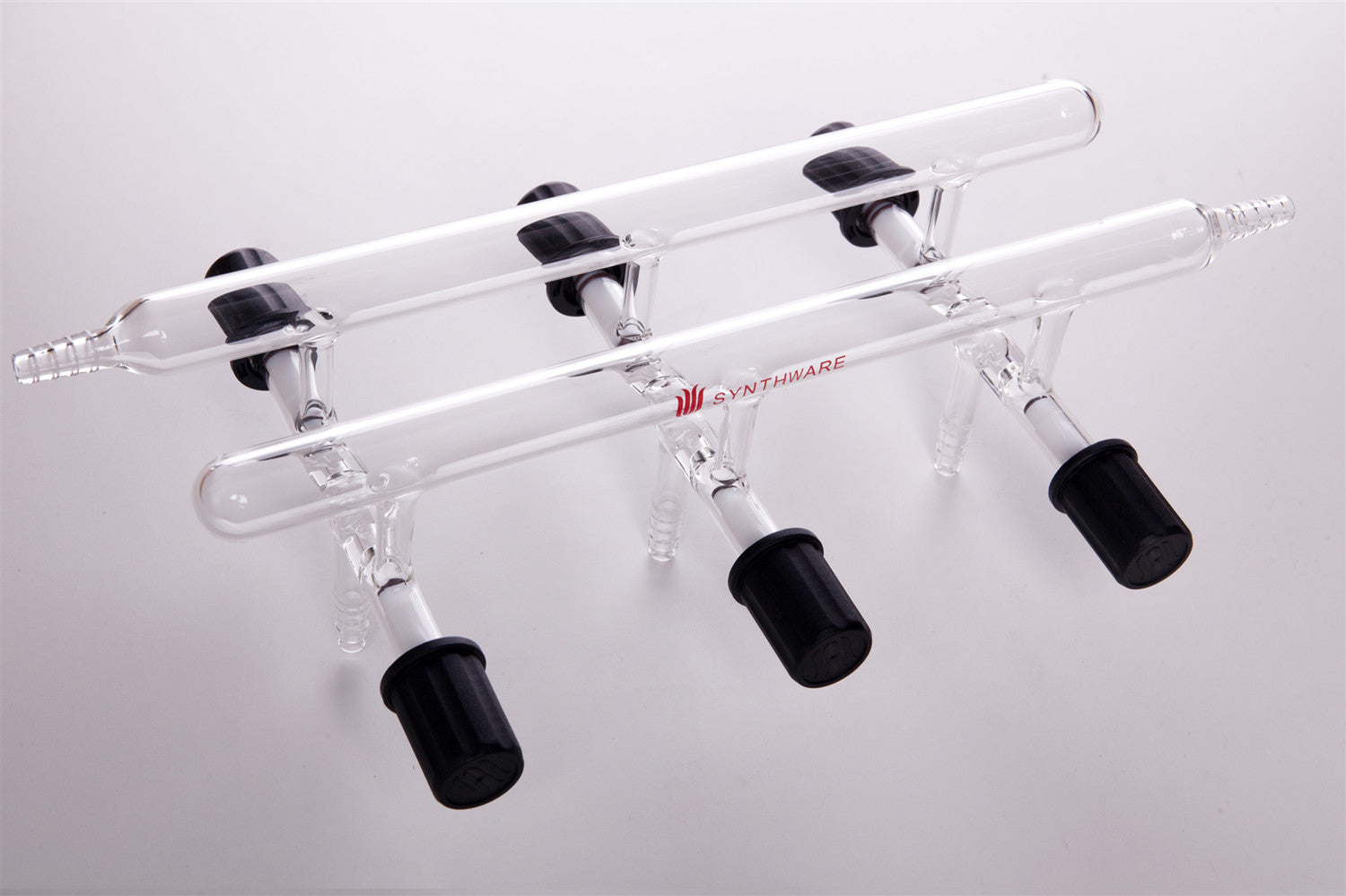 Double bank vacuum manifold with valve, 3 to 5 ports, schlenk line