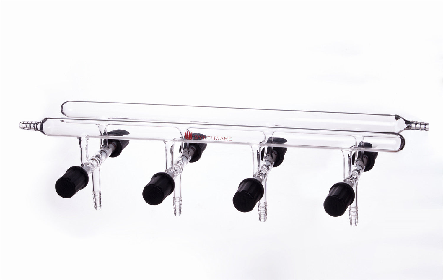Double bank vacuum manifold with valve, 3 to 5 ports, schlenk line